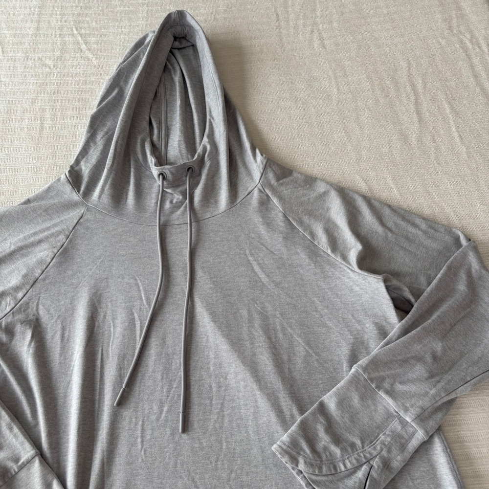 Athleta Gray Lightweight Pullover Hoodie Size XL